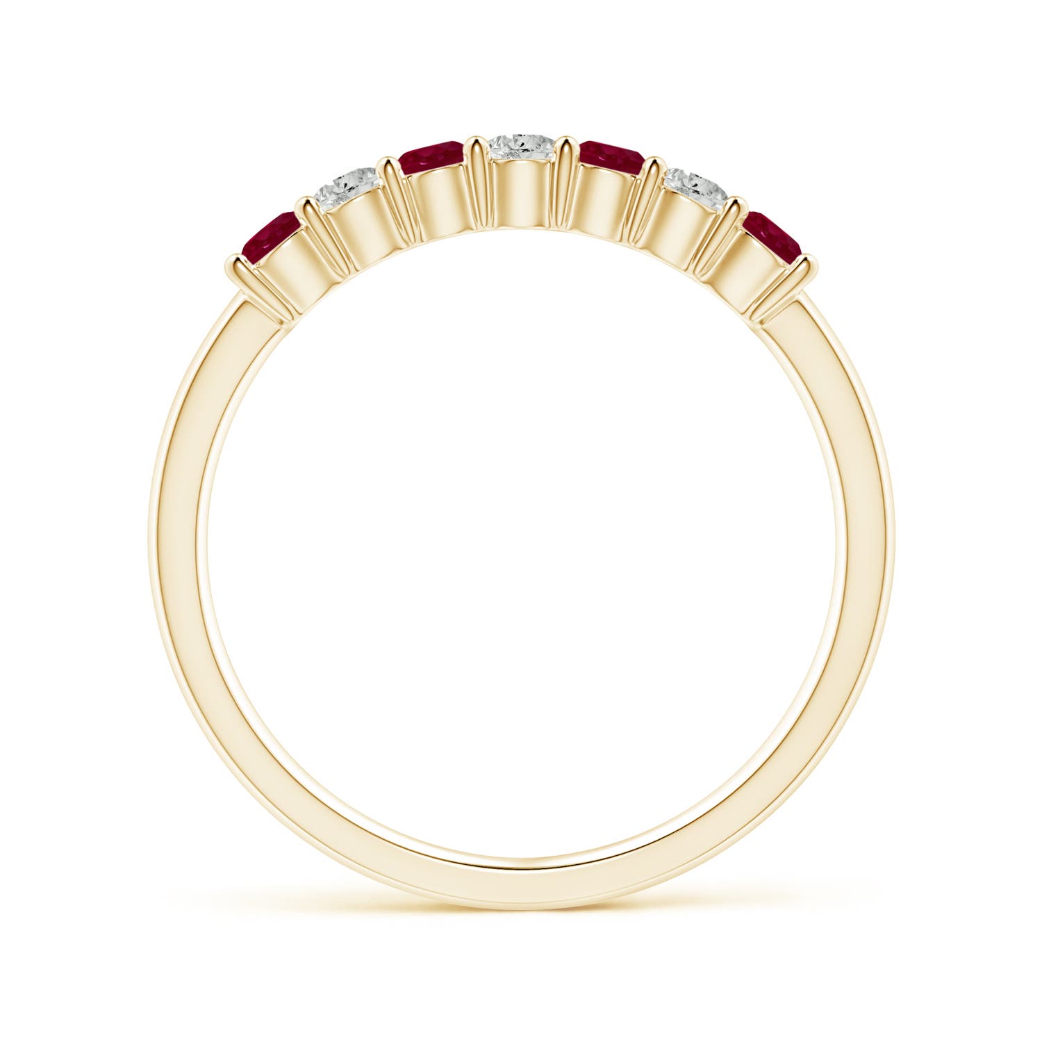 ANGARA Half Eternity Ruby and Diamond Wedding Ring in 14K Gold (A | 0.57 Ct) - Bild 26 von 48