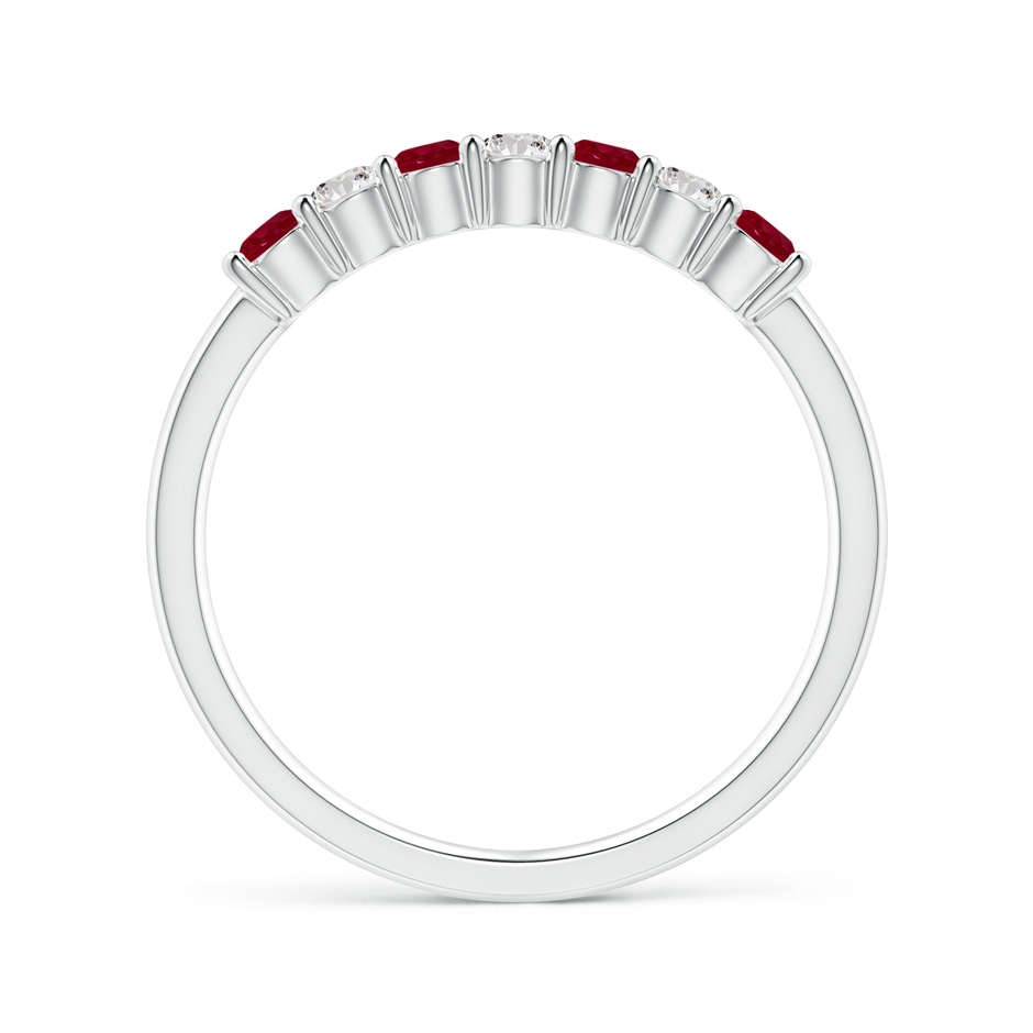 2.5mm AA Half Eternity Seven Stone Ruby and Diamond Wedding Ring in P950 Platinum side 199