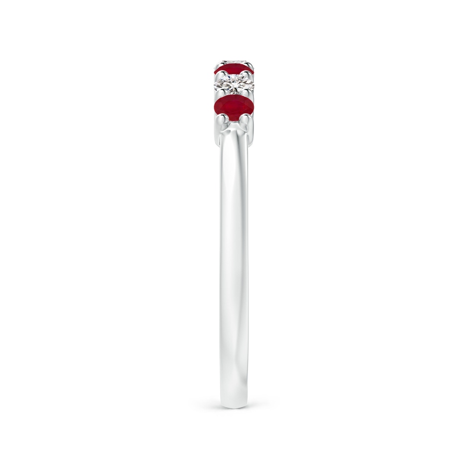 2.5mm AA Half Eternity Seven Stone Ruby and Diamond Wedding Ring in P950 Platinum side 299