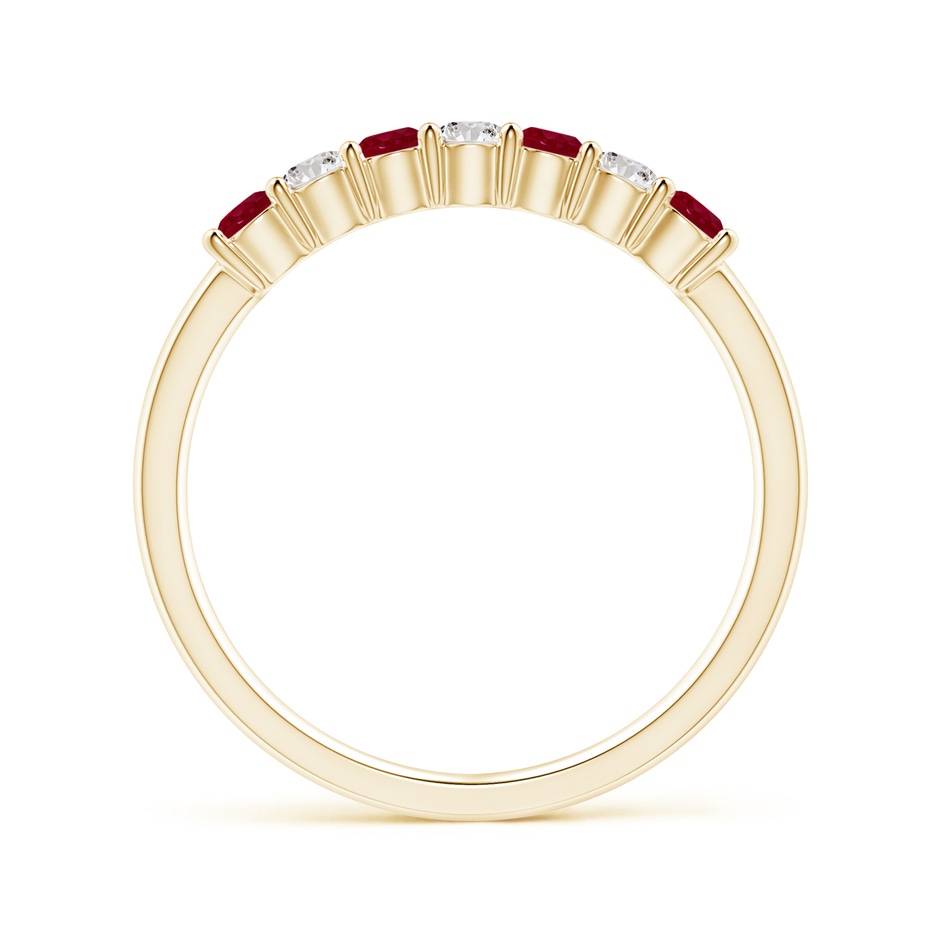 2.5mm AA Half Eternity Seven Stone Ruby and Diamond Wedding Ring in Yellow Gold side 199