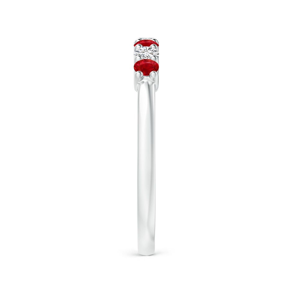 2.5mm AAA Half Eternity Seven Stone Ruby and Diamond Wedding Ring in P950 Platinum side 299