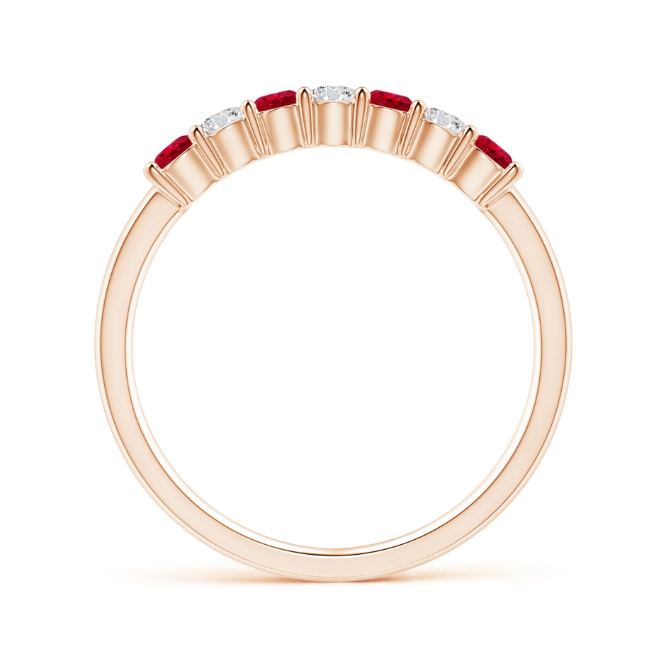2.5mm AAA Half Eternity Seven Stone Ruby and Diamond Wedding Ring in Rose Gold side 199