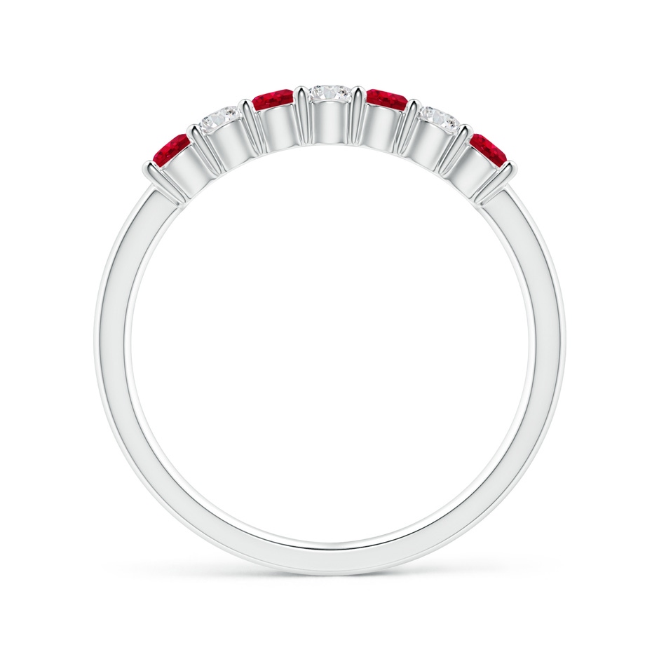 2.5mm AAA Half Eternity Seven Stone Ruby and Diamond Wedding Ring in White Gold side 199