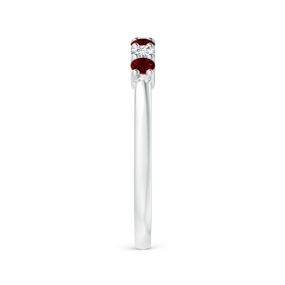 2.5mm AAAA Half Eternity Seven Stone Ruby and Diamond Wedding Ring in White Gold side 299