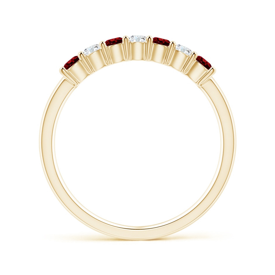 2.5mm AAAA Half Eternity Seven Stone Ruby and Diamond Wedding Ring in Yellow Gold side 199