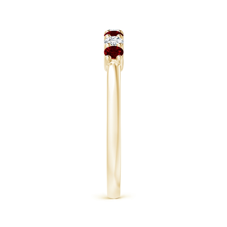 2.5mm AAAA Half Eternity Seven Stone Ruby and Diamond Wedding Ring in Yellow Gold side 299