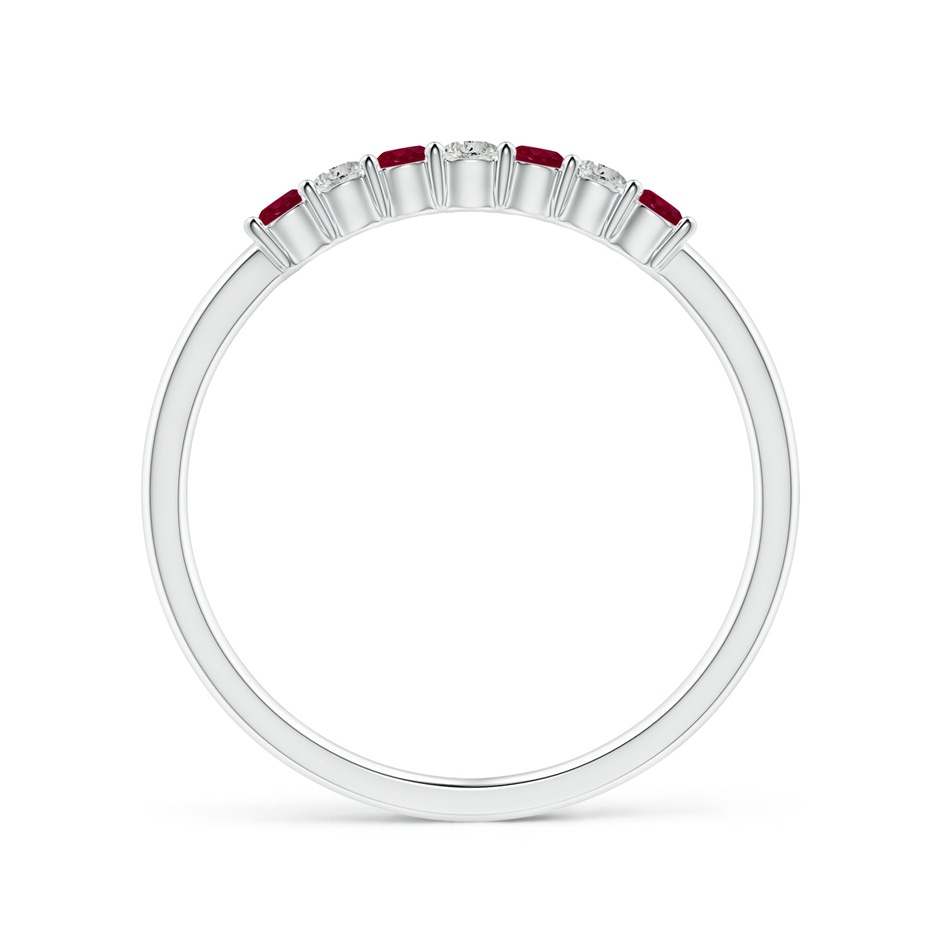 2mm A Half Eternity Seven Stone Ruby and Diamond Wedding Ring in P950 Platinum side 199