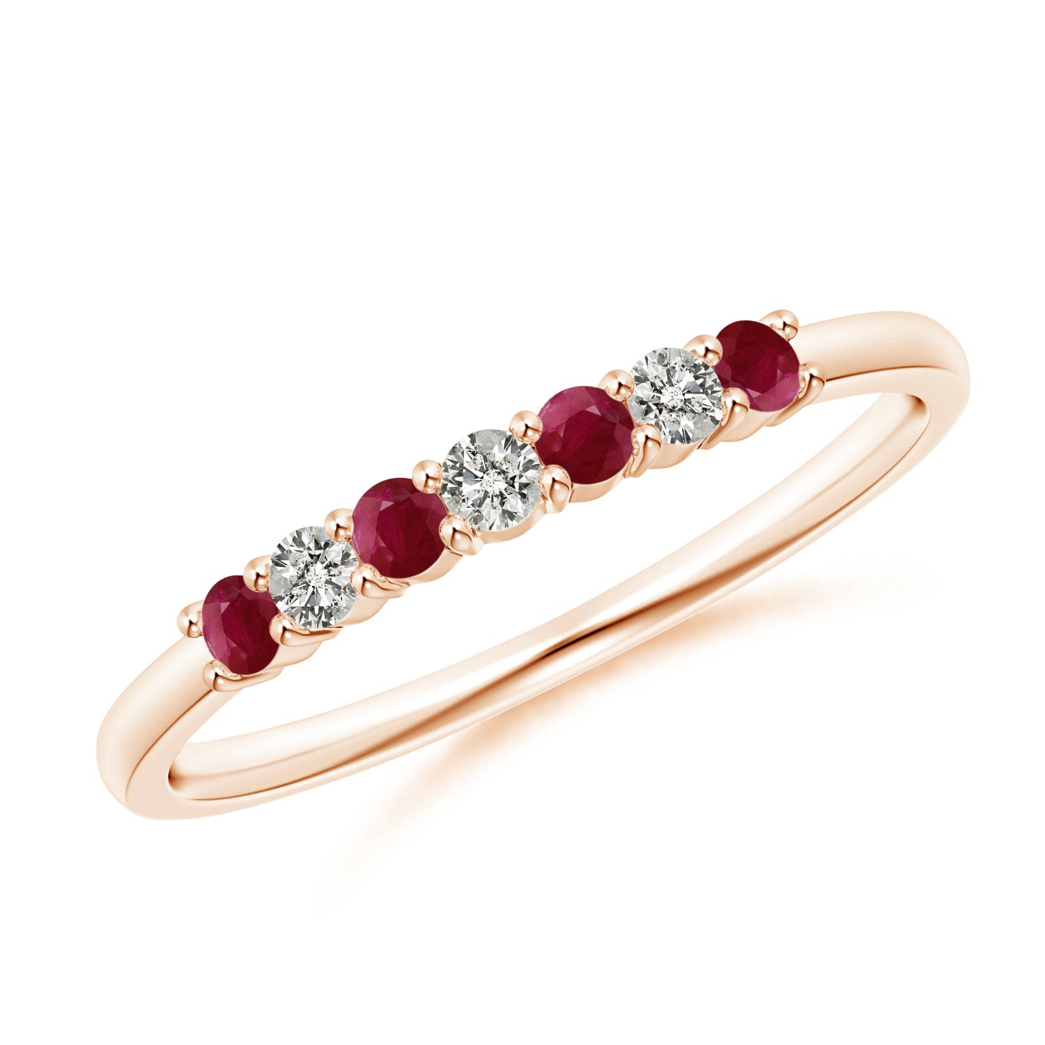 Image Representation of the Ruby Women's Rose Gold Wedding Rings