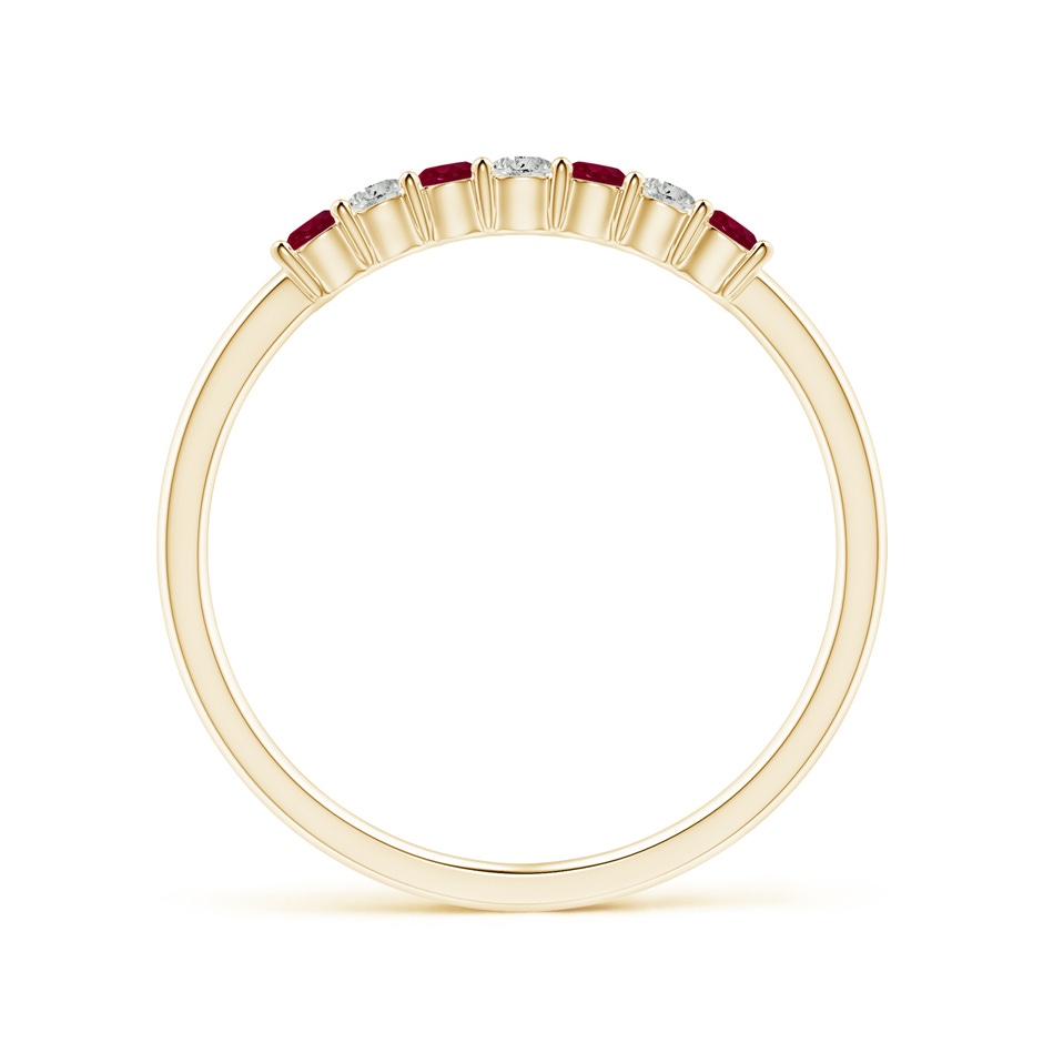 2mm A Half Eternity Seven Stone Ruby and Diamond Wedding Ring in Yellow Gold side 199