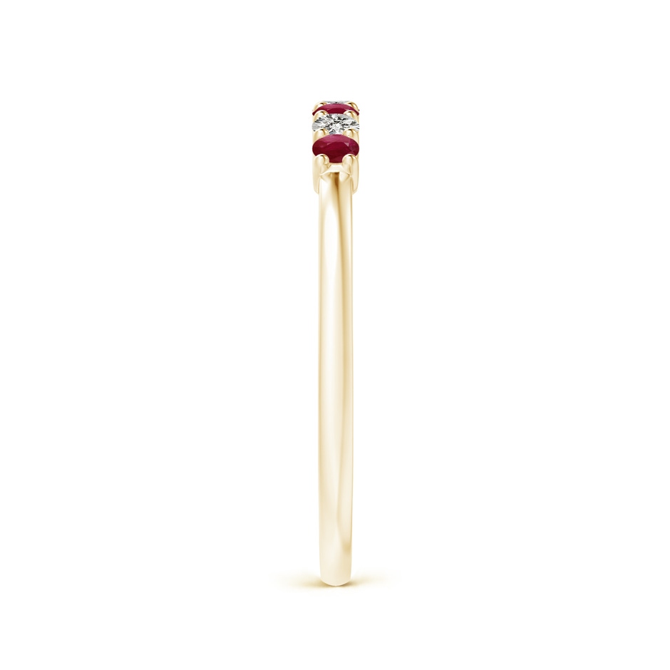 2mm A Half Eternity Seven Stone Ruby and Diamond Wedding Ring in Yellow Gold side 299