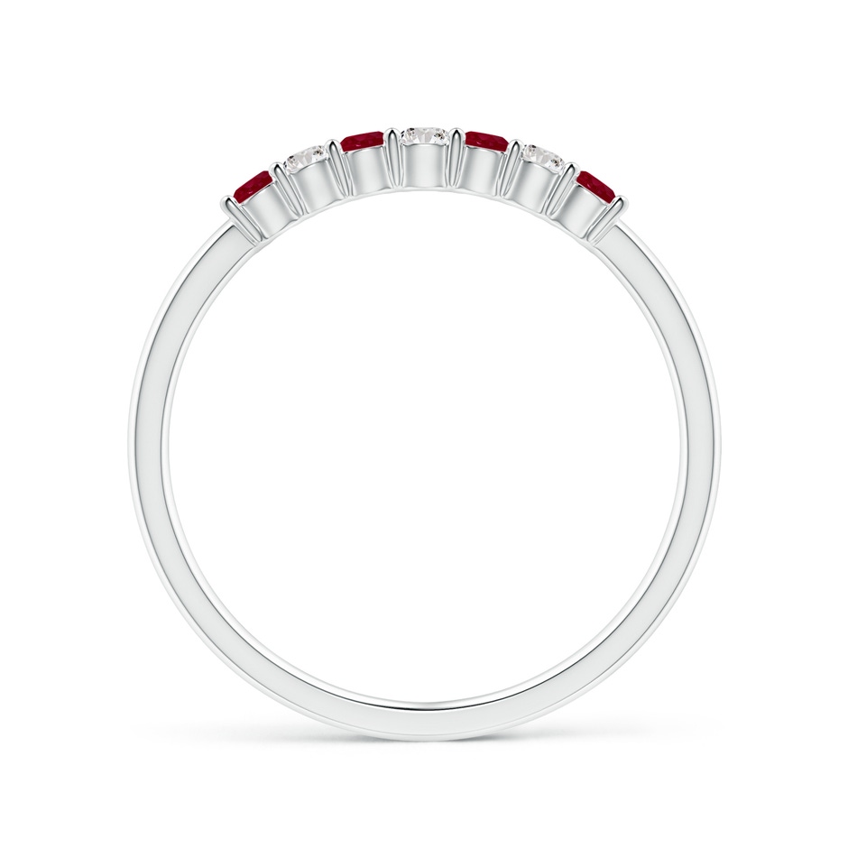 2mm AA Half Eternity Seven Stone Ruby and Diamond Wedding Ring in White Gold side 199
