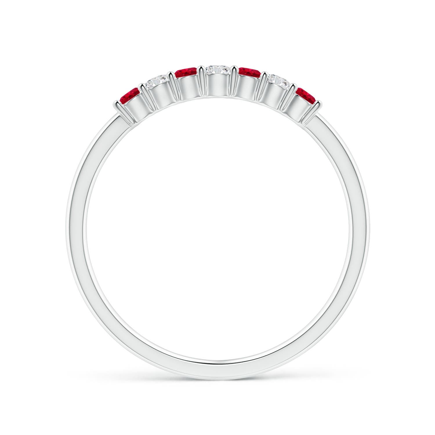 ANGARA Half Eternity Ruby and Diamond Wedding Ring in 14K Gold (AAA | 0.31 Ct) - Imagen 14 de 48