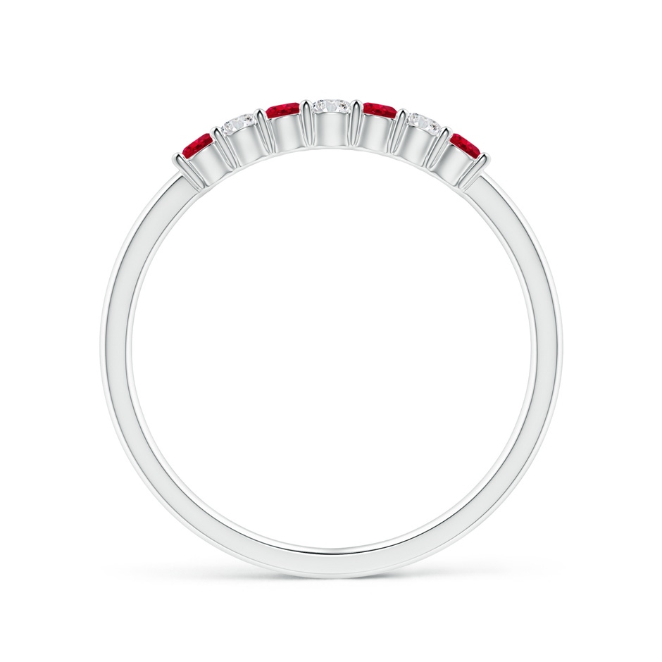 2mm AAA Half Eternity Seven Stone Ruby and Diamond Wedding Ring in White Gold side 199