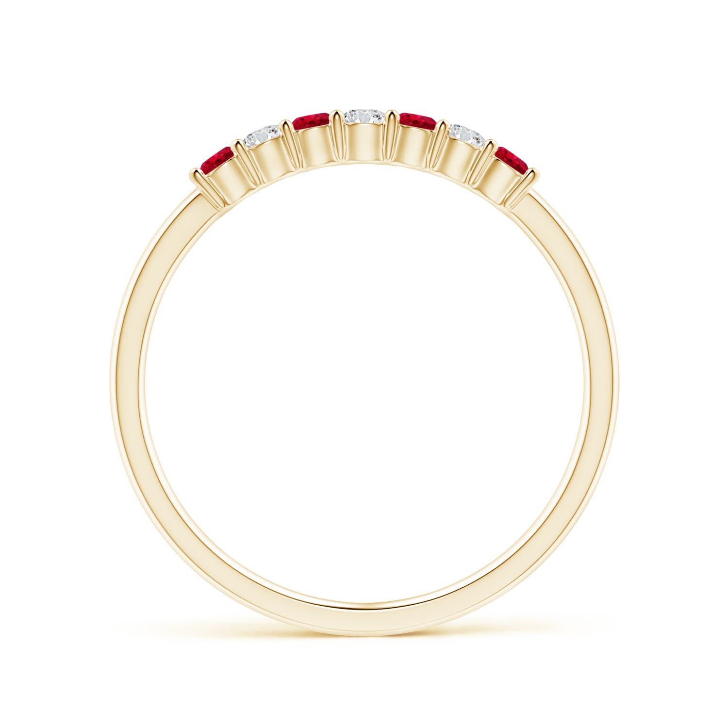 ANGARA Half Eternity Ruby and Diamond Wedding Ring in 14K Gold (AAA | 0.31 Ct) - Imagen 26 de 48