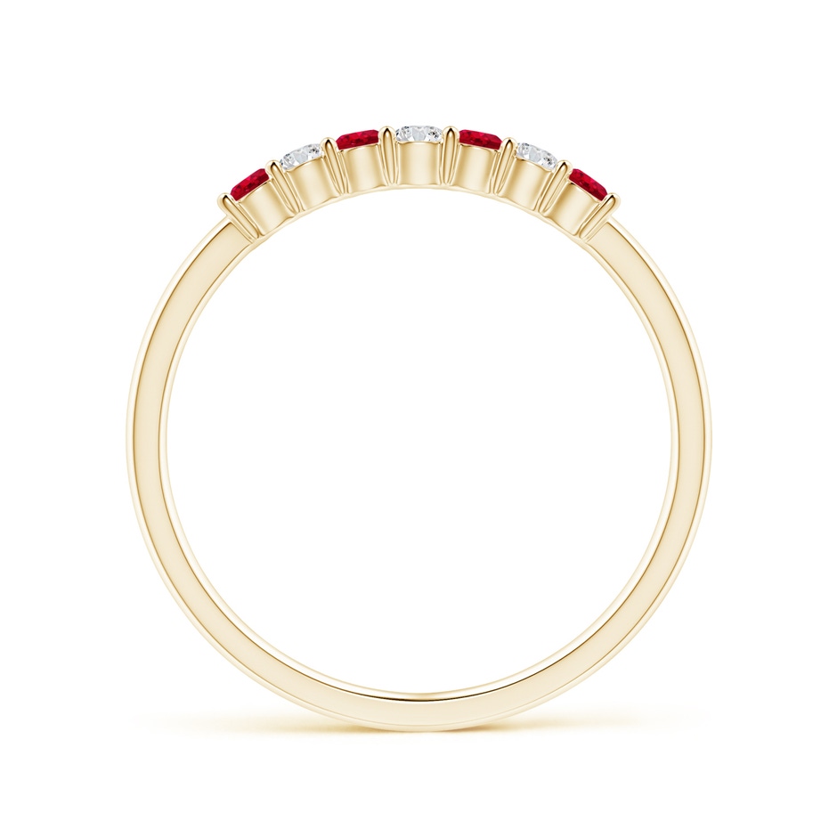 2mm AAA Half Eternity Seven Stone Ruby and Diamond Wedding Ring in Yellow Gold side 199