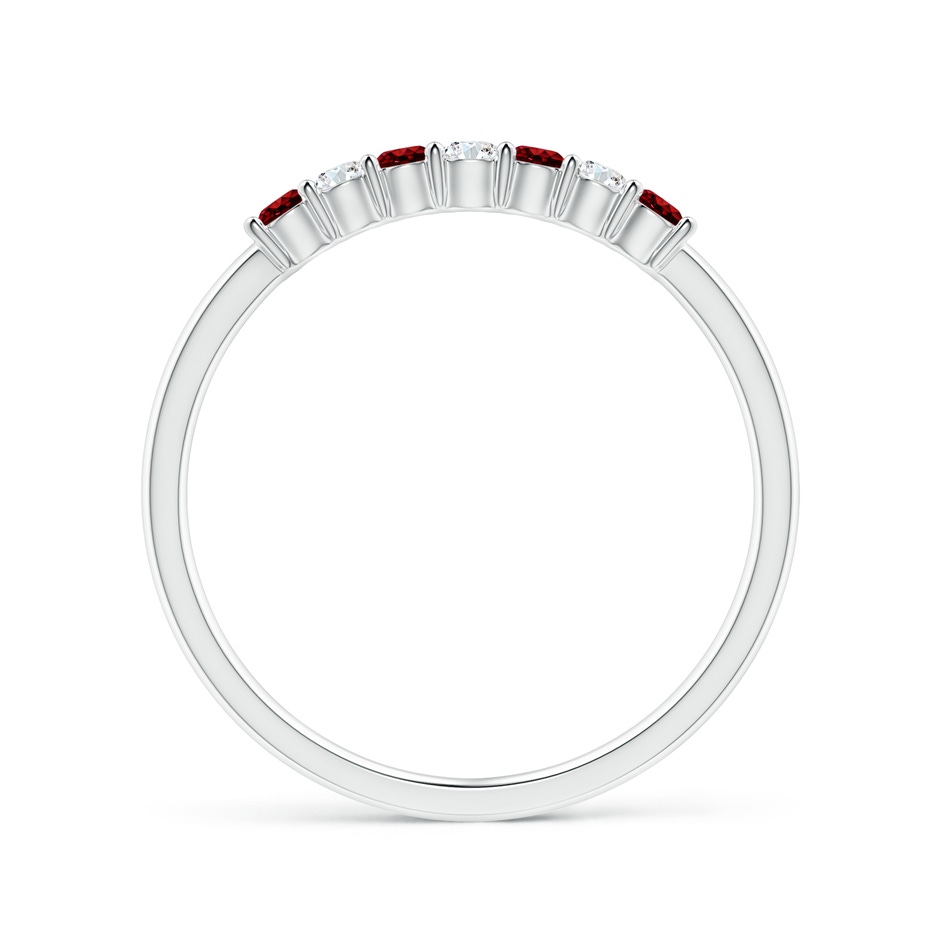 2mm AAAA Half Eternity Seven Stone Ruby and Diamond Wedding Ring in White Gold side 199