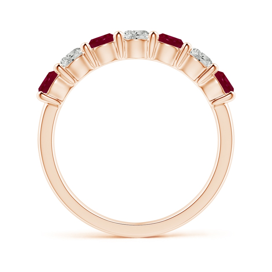 3.5mm A Half Eternity Seven Stone Ruby and Diamond Wedding Ring in Rose Gold side 199