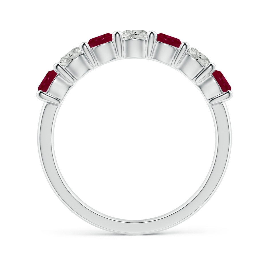3.5mm A Half Eternity Seven Stone Ruby and Diamond Wedding Ring in White Gold side 199