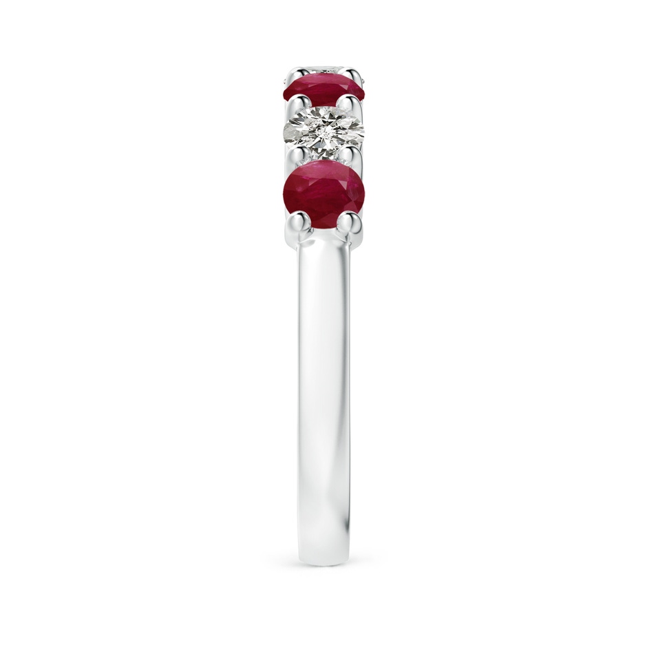 3.5mm A Half Eternity Seven Stone Ruby and Diamond Wedding Ring in White Gold side 299