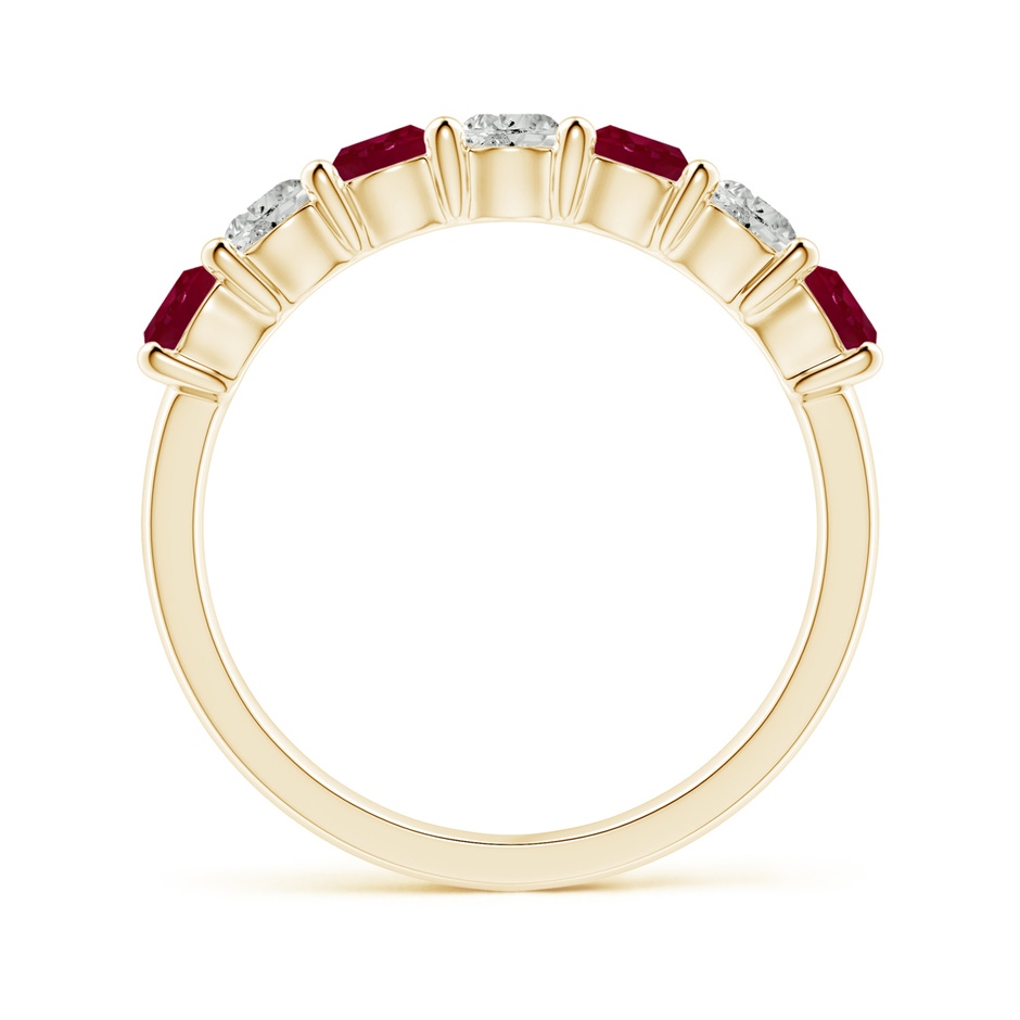 3.5mm A Half Eternity Seven Stone Ruby and Diamond Wedding Ring in Yellow Gold side 199