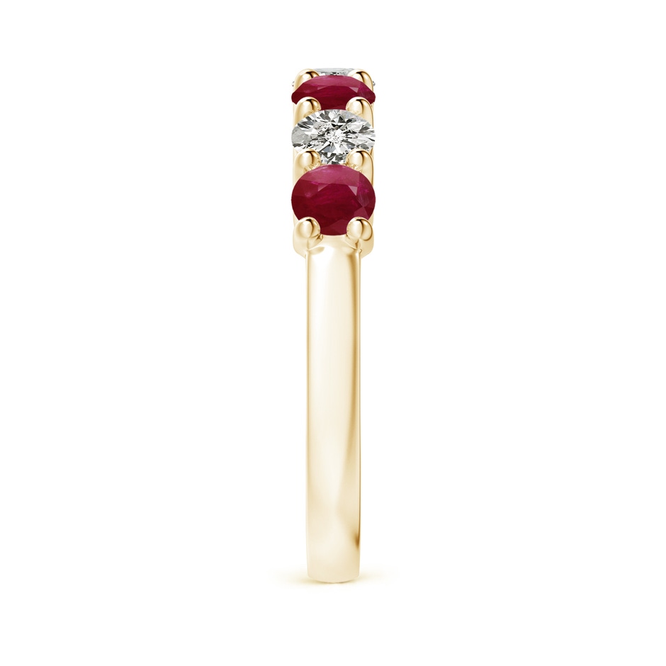 3.5mm A Half Eternity Seven Stone Ruby and Diamond Wedding Ring in Yellow Gold side 299