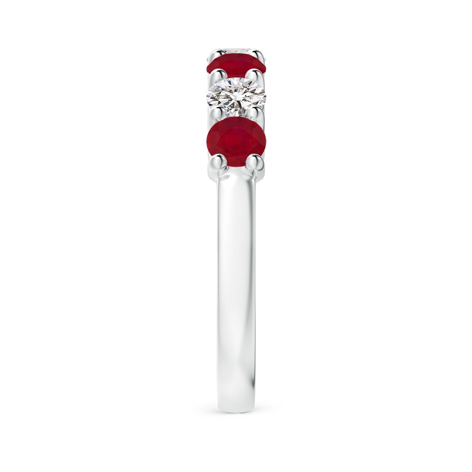 3.5mm AA Half Eternity Seven Stone Ruby and Diamond Wedding Ring in White Gold side 299