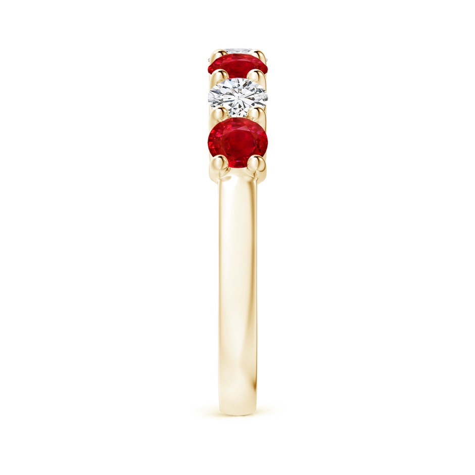 3.5mm AAA Half Eternity Seven Stone Ruby and Diamond Wedding Ring in Yellow Gold side 299