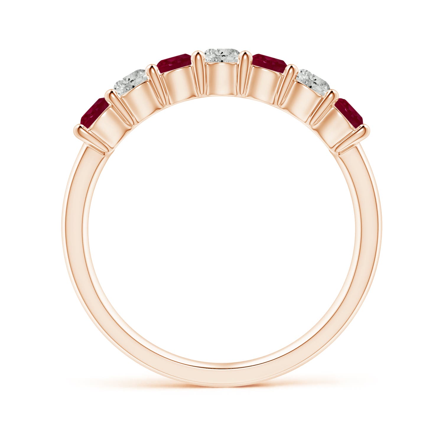 ANGARA Half Eternity Ruby and Diamond Wedding Ring in 14K Gold (A | 0.92 Ct) - Bild 38 von 48
