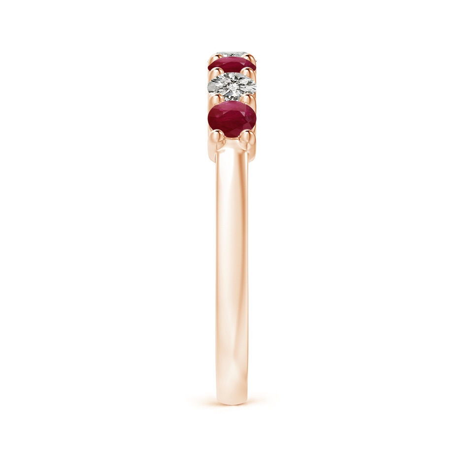 3mm A Half Eternity Seven Stone Ruby and Diamond Wedding Ring in Rose Gold side 299