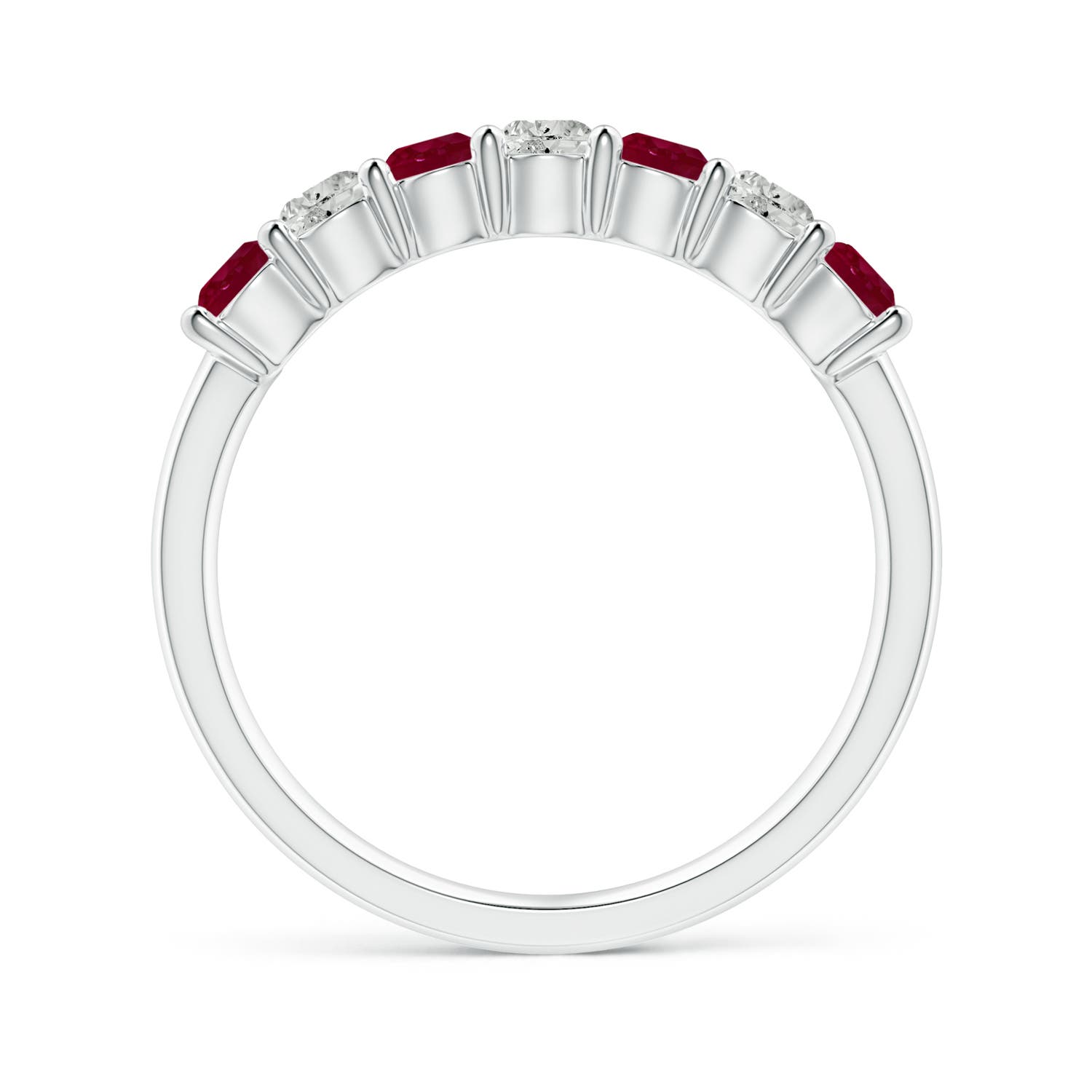 ANGARA Half Eternity Ruby and Diamond Wedding Ring in 14K Gold (A | 0.92 Ct) - Bild 14 von 48