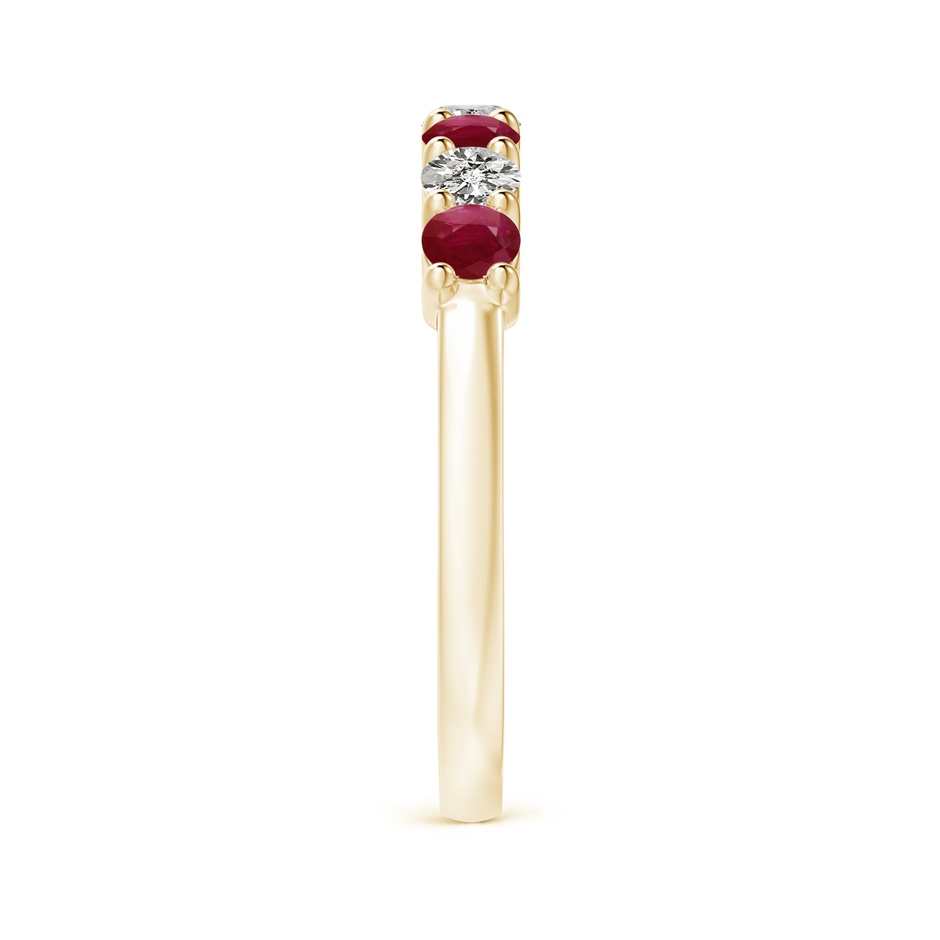 3mm A Half Eternity Seven Stone Ruby and Diamond Wedding Ring in Yellow Gold side 299