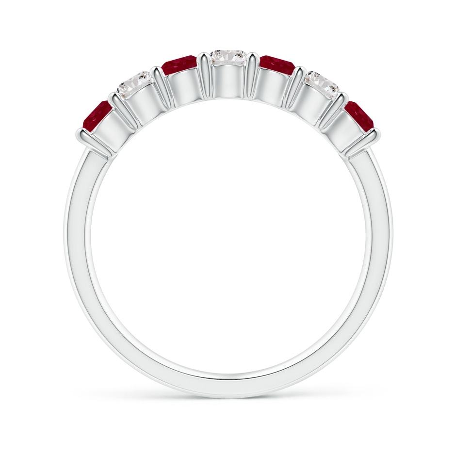 3mm AA Half Eternity Seven Stone Ruby and Diamond Wedding Ring in P950 Platinum side 199