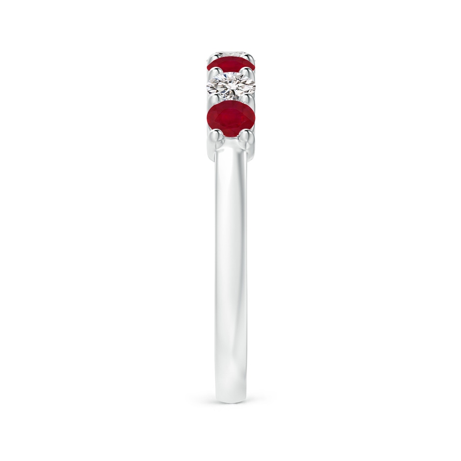 3mm AA Half Eternity Seven Stone Ruby and Diamond Wedding Ring in White Gold side 299