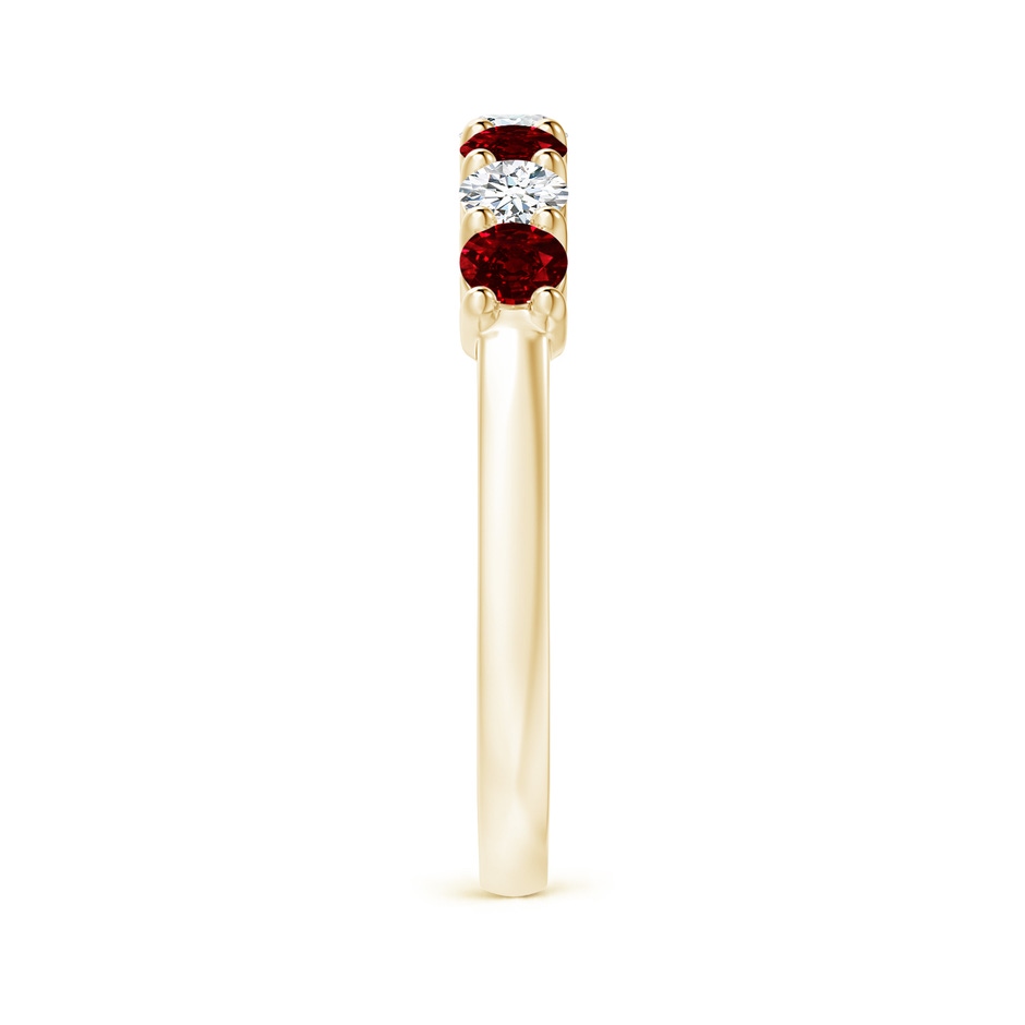 3mm AAAA Half Eternity Seven Stone Ruby and Diamond Wedding Ring in 18K Yellow Gold side 299