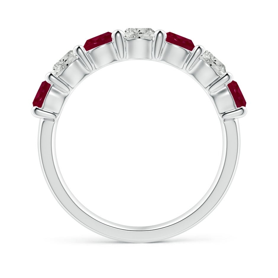 4mm A Half Eternity Seven Stone Ruby and Diamond Wedding Ring in P950 Platinum side 199