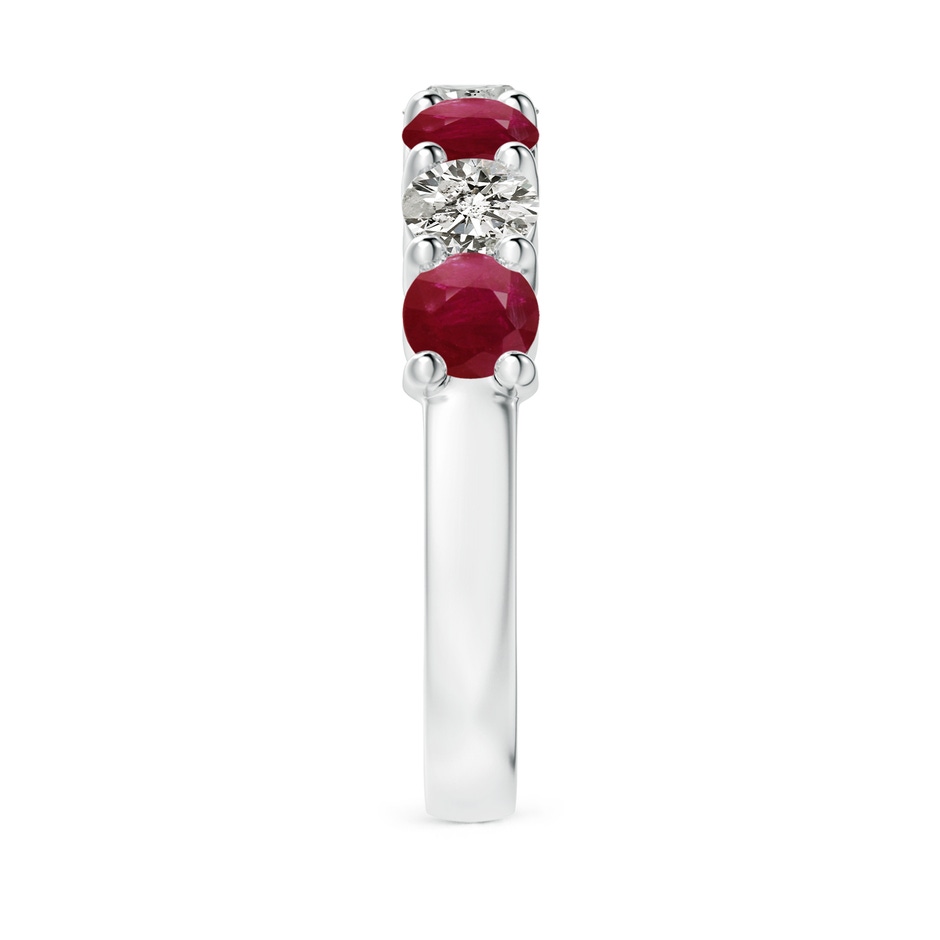 4mm A Half Eternity Seven Stone Ruby and Diamond Wedding Ring in P950 Platinum side 299