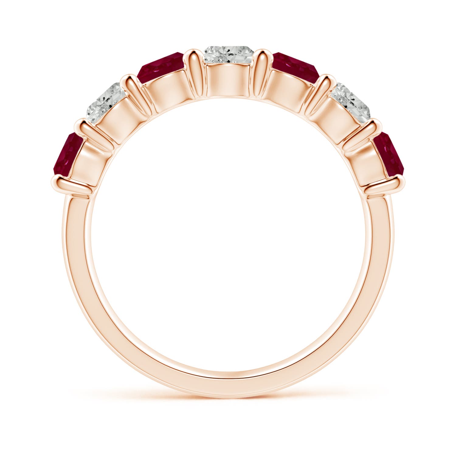 ANGARA Half Eternity Ruby and Diamond Wedding Ring in 14K Gold (A | 2.05 Ct) - Picture 38 of 48