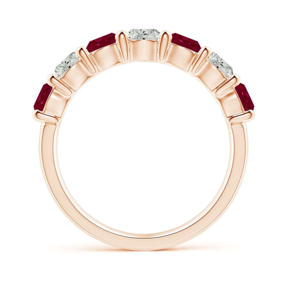 4mm A Half Eternity Seven Stone Ruby and Diamond Wedding Ring in Rose Gold side 199