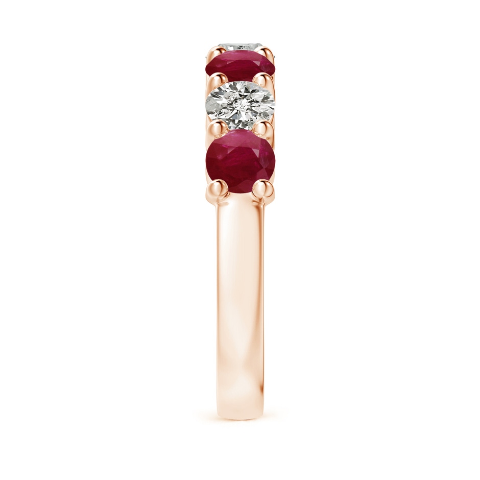 4mm A Half Eternity Seven Stone Ruby and Diamond Wedding Ring in Rose Gold side 299