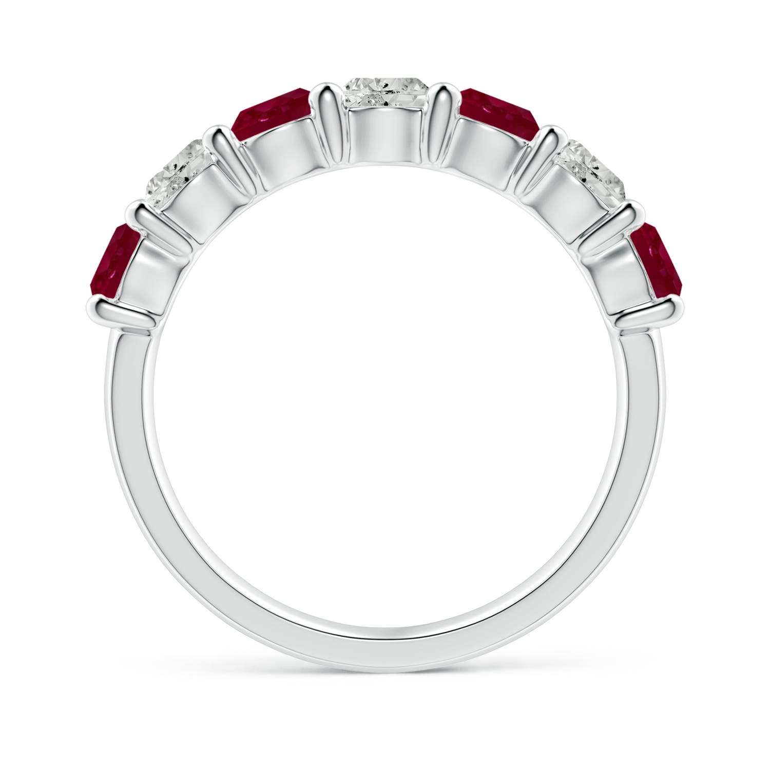 ANGARA Half Eternity Ruby and Diamond Wedding Ring in 14K Gold (A | 2.05 Ct) - Picture 14 of 48