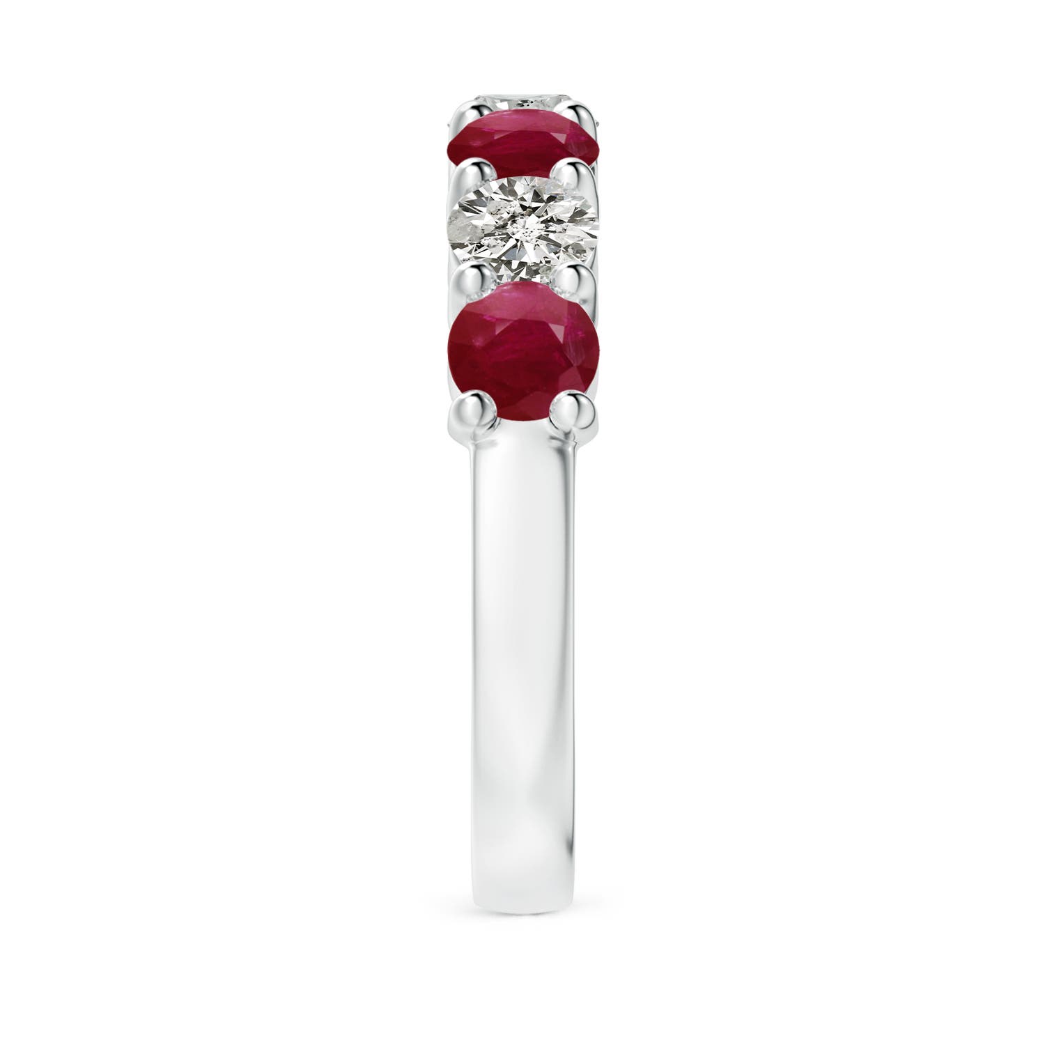 ANGARA Half Eternity Ruby and Diamond Wedding Ring in 14K Gold (A | 2.05 Ct) - Picture 18 of 48