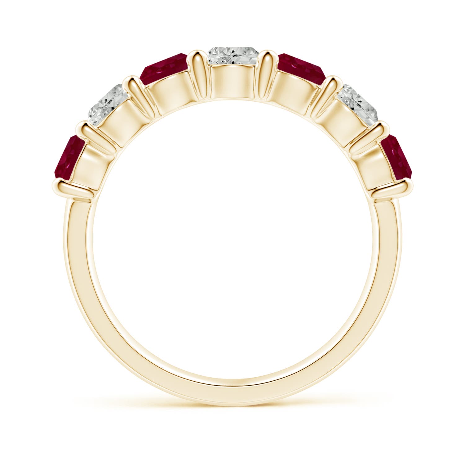 ANGARA Half Eternity Ruby and Diamond Wedding Ring in 14K Gold (A | 2.05 Ct) - Picture 26 of 48