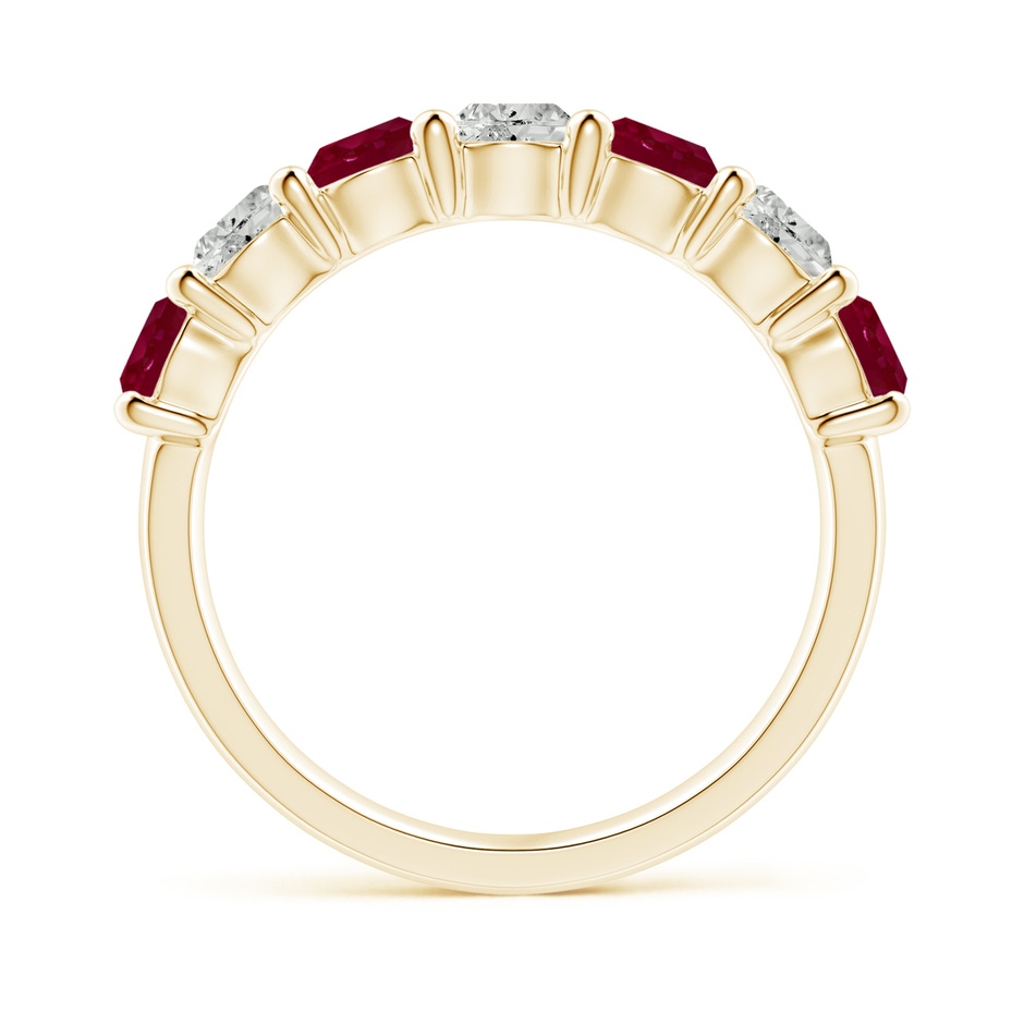 4mm A Half Eternity Seven Stone Ruby and Diamond Wedding Ring in Yellow Gold side 199