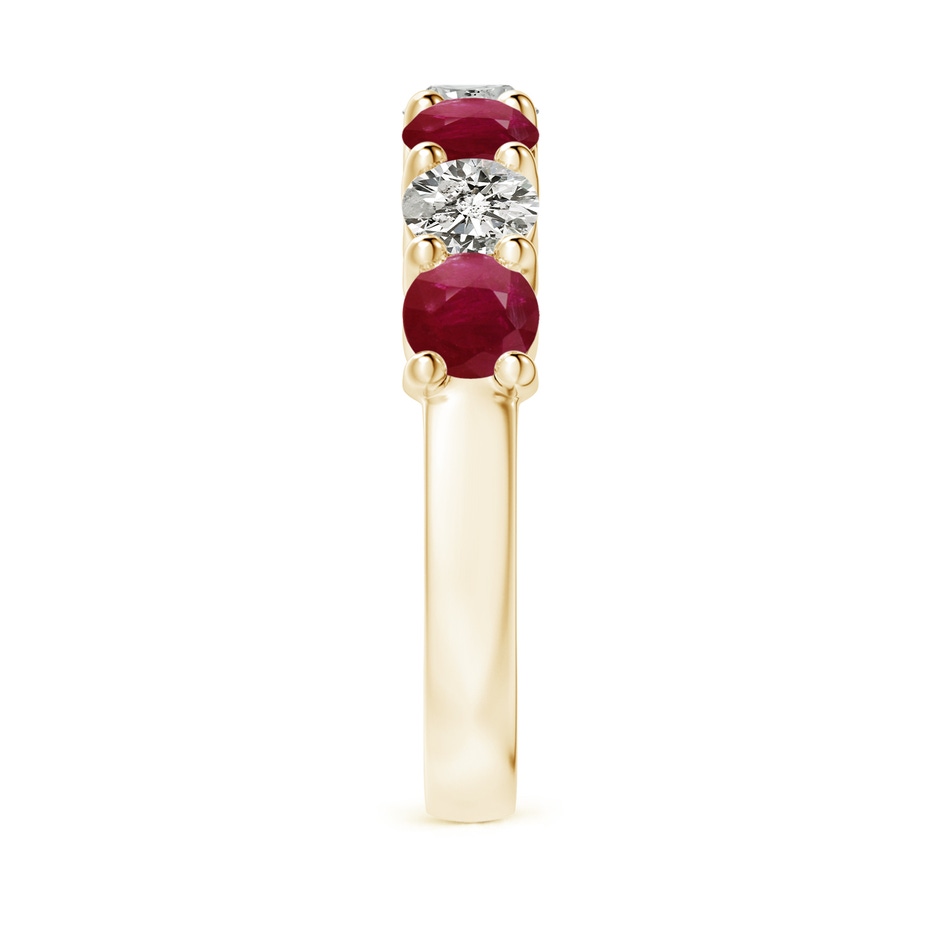 4mm A Half Eternity Seven Stone Ruby and Diamond Wedding Ring in Yellow Gold side 299