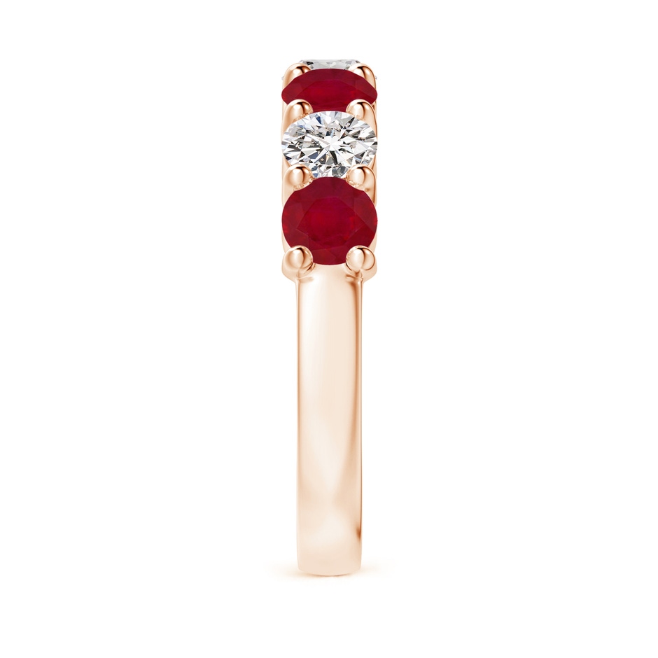 4mm AA Half Eternity Seven Stone Ruby and Diamond Wedding Ring in Rose Gold side 299