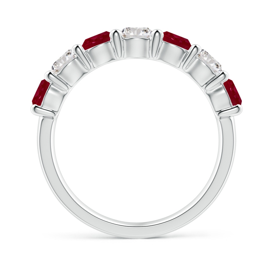 4mm AA Half Eternity Seven Stone Ruby and Diamond Wedding Ring in White Gold side 199