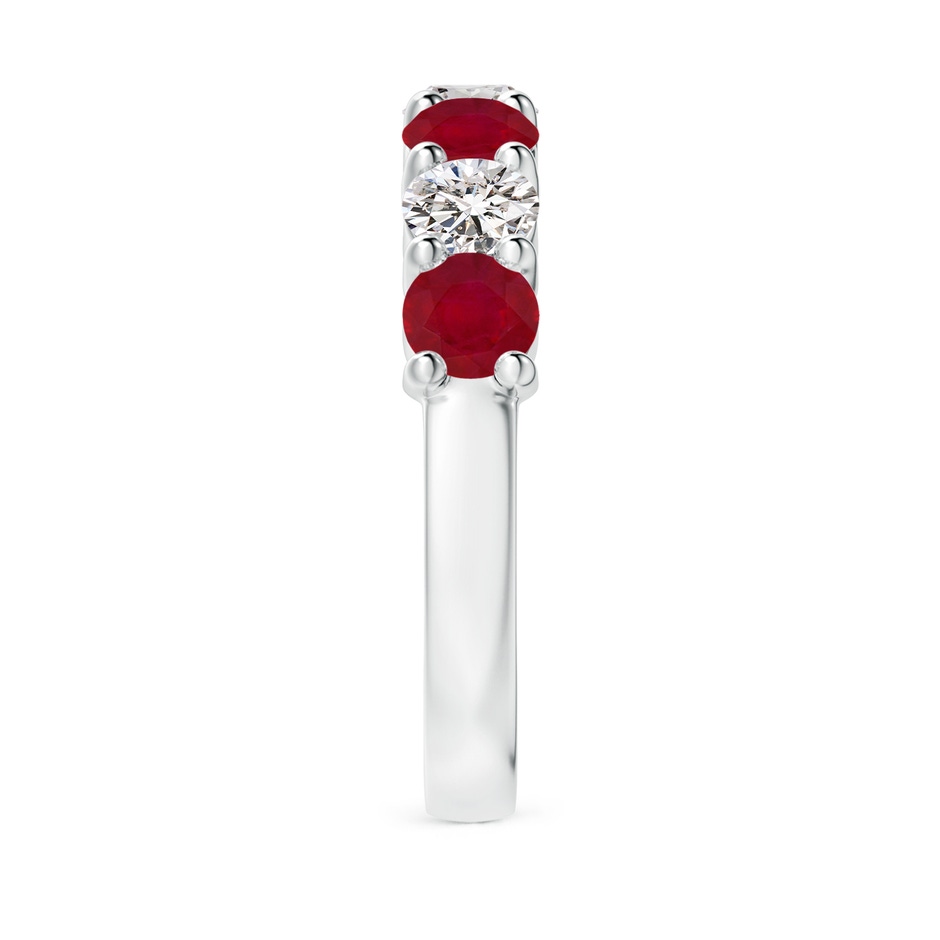 4mm AA Half Eternity Seven Stone Ruby and Diamond Wedding Ring in White Gold side 299