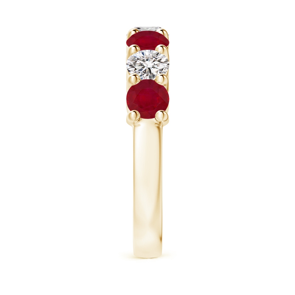 4mm AA Half Eternity Seven Stone Ruby and Diamond Wedding Ring in Yellow Gold side 299