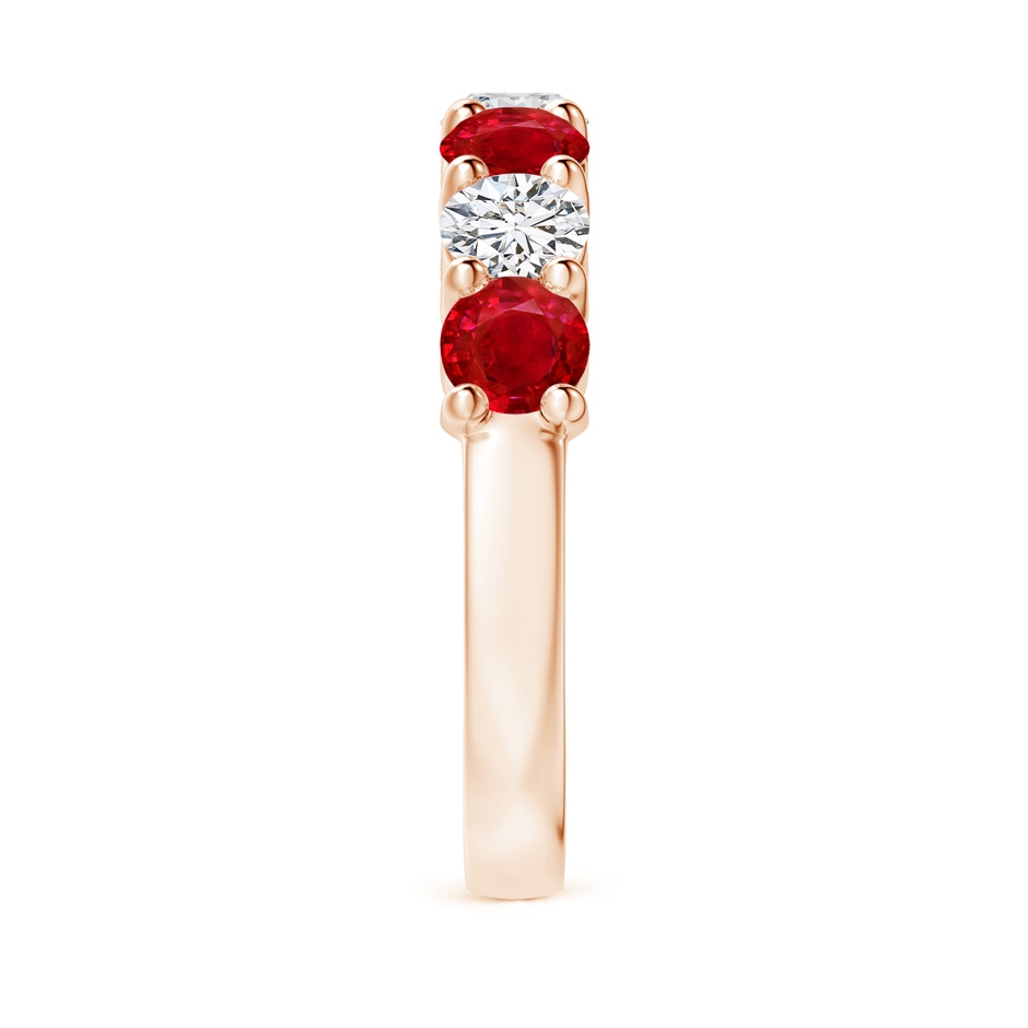 4mm AAA Half Eternity Seven Stone Ruby and Diamond Wedding Ring in Rose Gold side 299