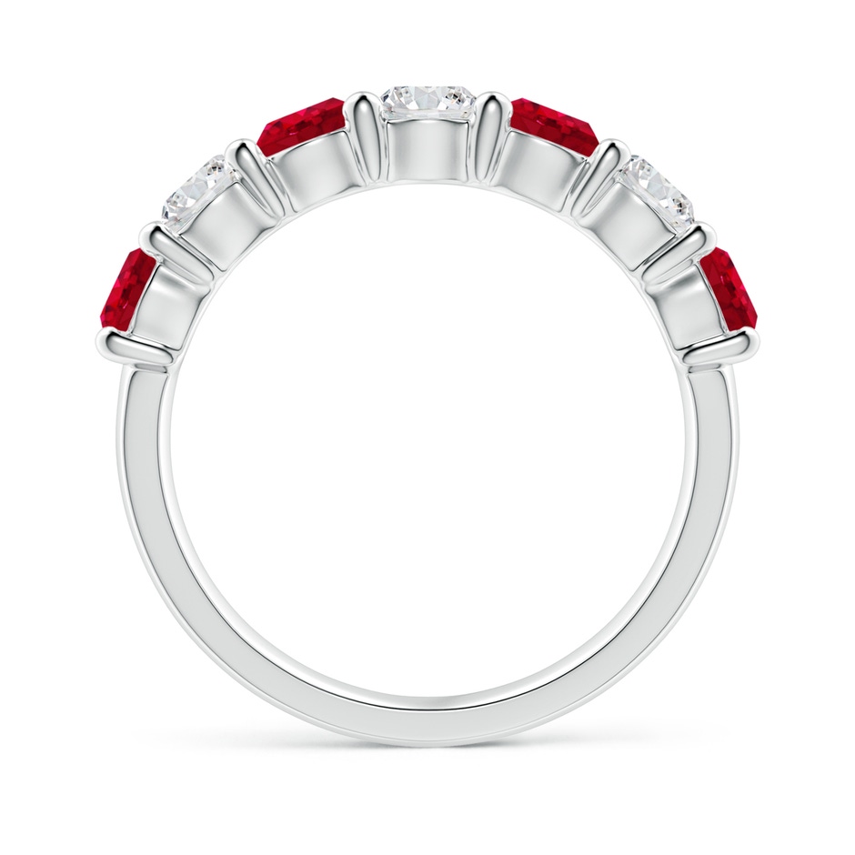 4mm AAA Half Eternity Seven Stone Ruby and Diamond Wedding Ring in White Gold side 199